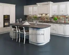 угловая кухня с островом Ева